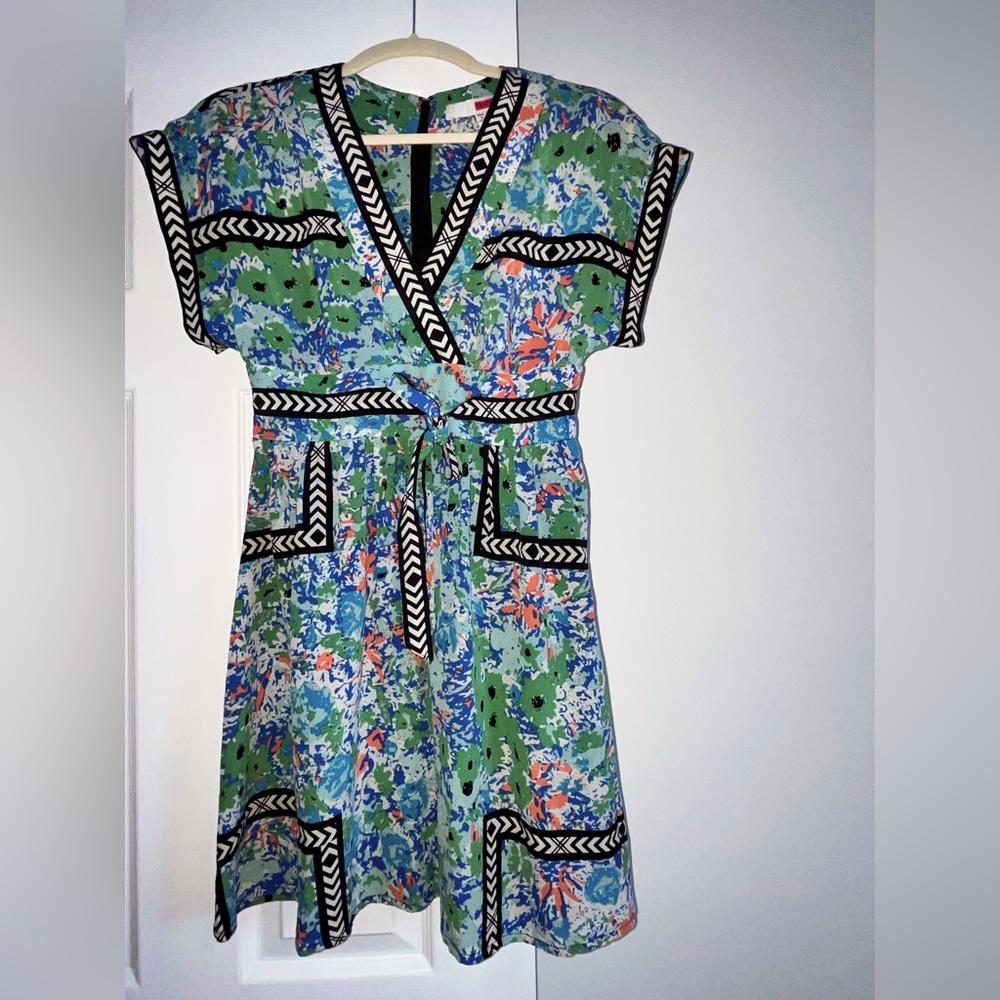 100% Silk Tracy Reese floral dress, Size 2, Anthropologie